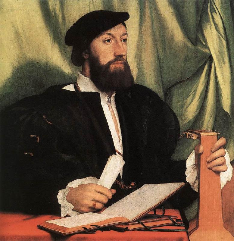 HOLBEIN, Hans the Younger Unknown Gentleman with Music Books and Lute sf Germany oil painting art